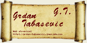 Grdan Tabašević vizit kartica